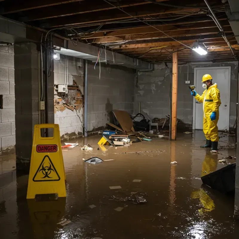 Flooded Basement Electrical Hazard in Astor, FL Property